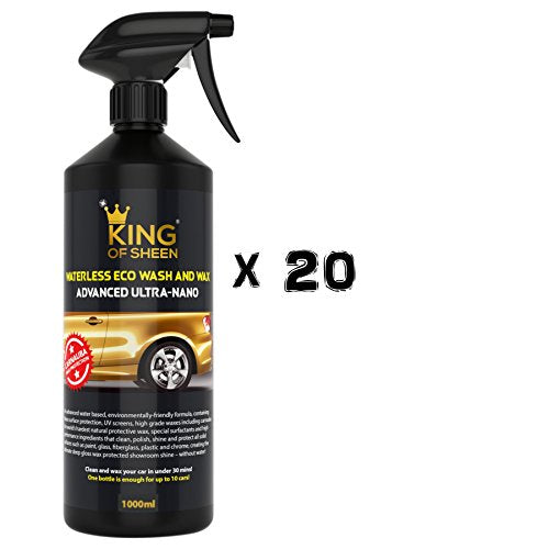 King of Sheen Waterless Car Cleaner, Advanced Ultra Nano Wholesale Pack 20 x 1 Litre Bottles