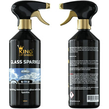 King of Sheen Glass Sparkle Car Glass Cleaner, Glass Polish with Professional Glass Microfibre Cloth, Sparkling Transparent Glass Effortlessly, 500ml