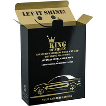 King of Sheen Advanced Ultra Nano Waterless Car Wash and Wax Spray with Carnauba Wax and Nano Polymers,(3 x 500ml)+2 Professional Microfibre Cloths