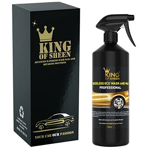 King of Sheen, Professional Waterless Wash and Wax Car Cleaner, No Water Just Clean and Shine, Showroom Shine finish