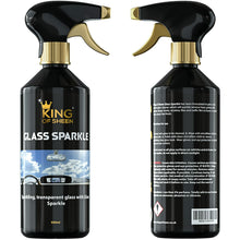 King of Sheen Interior Car Cleaning Kit - Vinyl Shine 500ml and Glass Sparkle 500ml + Professional Glass Microfibre Cloth