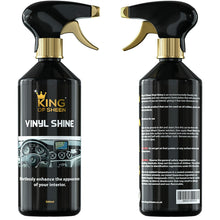 King of Sheen Interior Car Cleaning Kit - Vinyl Shine 500ml and Glass Sparkle 500ml + Professional Glass Microfibre Cloth