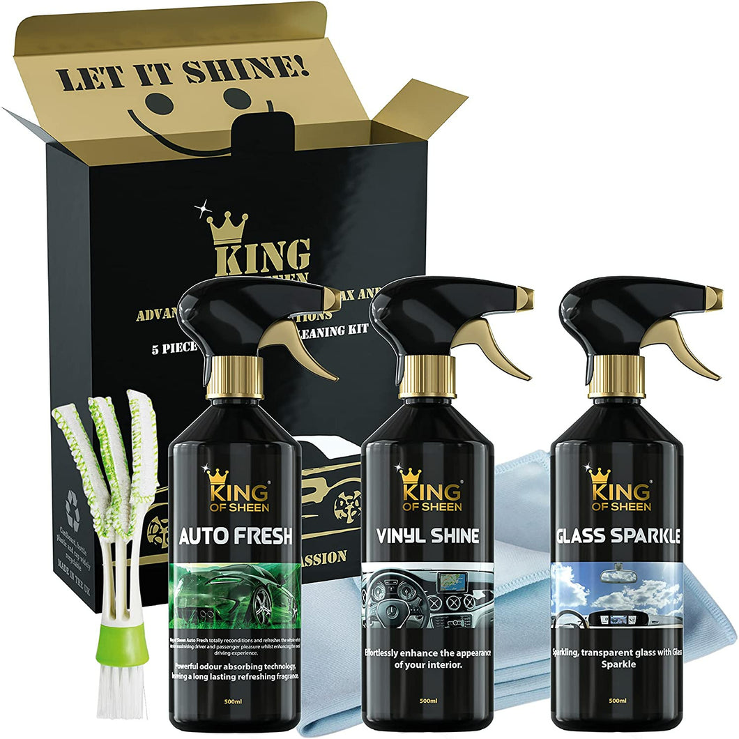 King of Sheen Interior Car Cleaning Kit - Car Gift Set