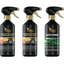 King of Sheen Advanced Ultra Nano Waterless Wash and Wax Car Clean and Refresh Kit. 2 x 500ml Nano, 500ml Auto Fresh and 2 x Microfiber Cloths