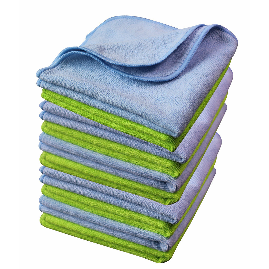 King of Sheen, 10 x Microfibre Cloths Large Size 40cm x 40cm Quality Cloths can be Washed 100s Of Times